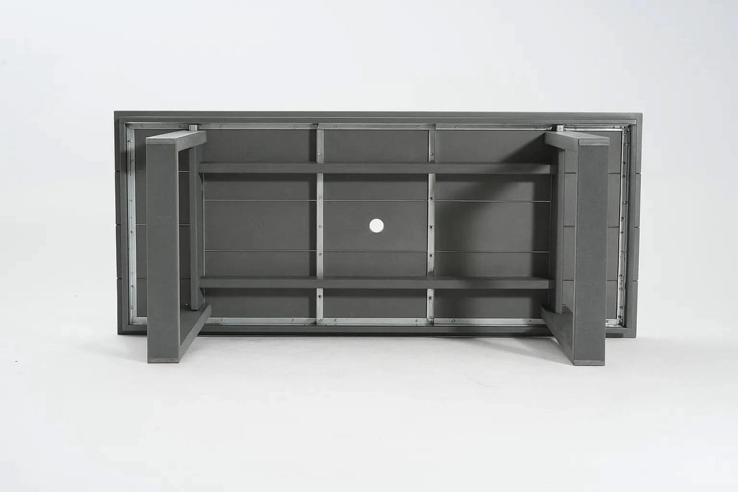 5-Piece HDPE Outdoor Dining Set for 4 – Weather-Resistant Patio Table with Umbrella Hole and 4 Armrest Chairs, Durable Garden Furniture for Backyard, Lawn, Deck, or Poolside (Grey) Default -DTYStore