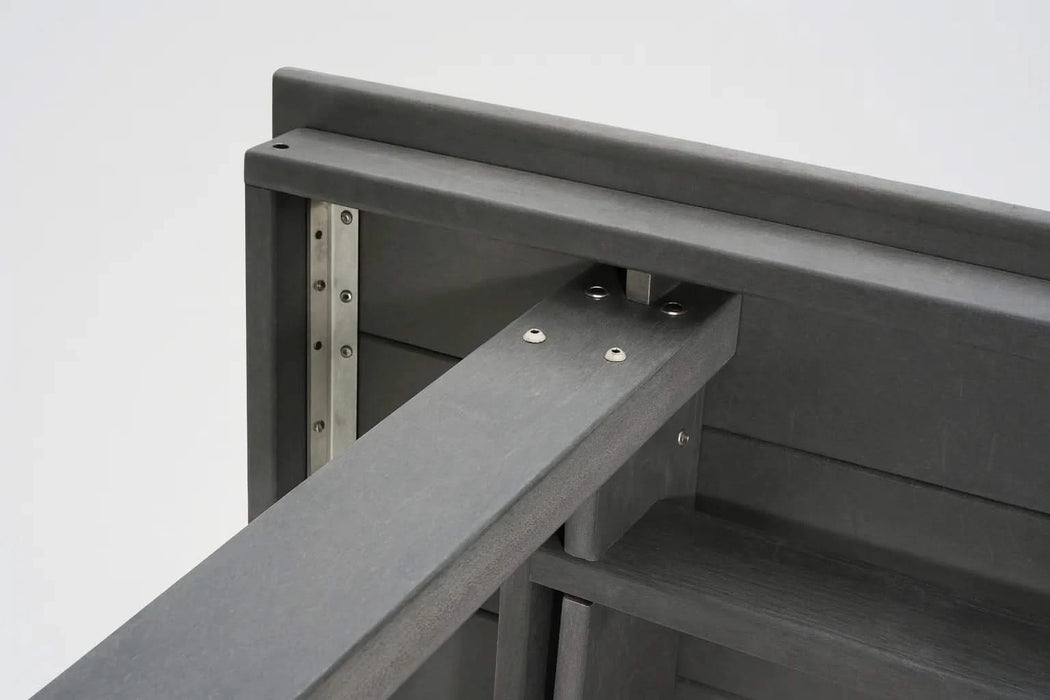 5-Piece HDPE Outdoor Dining Set for 4 – Weather-Resistant Patio Table with Umbrella Hole and 4 Armrest Chairs, Durable Garden Furniture for Backyard, Lawn, Deck, or Poolside (Grey) Default -DTYStore