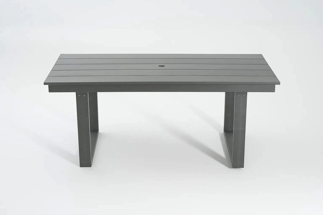 5-Piece HDPE Outdoor Dining Set for 4 – Weather-Resistant Patio Table with Umbrella Hole and 4 Armrest Chairs, Durable Garden Furniture for Backyard, Lawn, Deck, or Poolside (Grey) Default -DTYStore