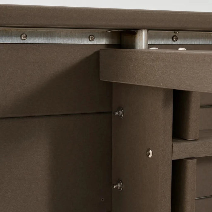 5-Piece HDPE Outdoor Dining Set for 4 – Weather-Resistant Patio Table with Umbrella Hole and 4 Armrest Chairs, Durable Garden Furniture for Backyard, Lawn, Deck, or Poolside (Wood) Default -DTYStore