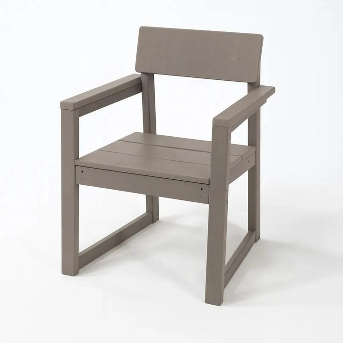 5-Piece HDPE Outdoor Dining Set for 4 – Weather-Resistant Patio Table with Umbrella Hole and 4 Armrest Chairs, Durable Garden Furniture for Backyard, Lawn, Deck, or Poolside (Wood) Default -DTYStore