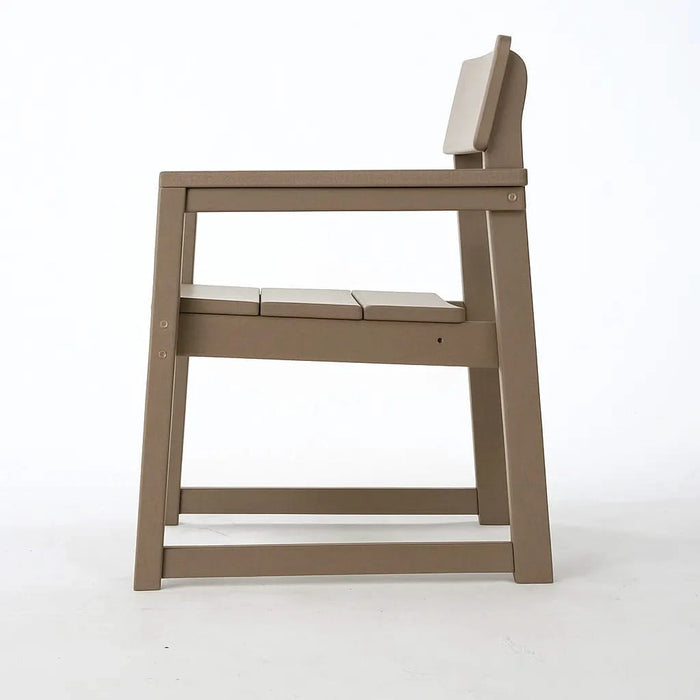 5-Piece HDPE Outdoor Dining Set for 4 – Weather-Resistant Patio Table with Umbrella Hole and 4 Armrest Chairs, Durable Garden Furniture for Backyard, Lawn, Deck, or Poolside (Wood) Default -DTYStore