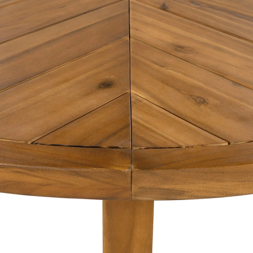 5-Piece Outdoor Patio Dining Set Acacia Wood with Four Armchairs and Table, Beige Default -DTYStore