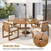 5-Piece Outdoor Patio Dining Set Acacia Wood with Four Armchairs and Table, Beige Default -DTYStore