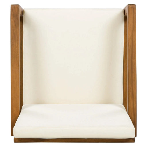 5-Piece Outdoor Patio Dining Set Acacia Wood with Four Armchairs and Table, Beige Default -DTYStore