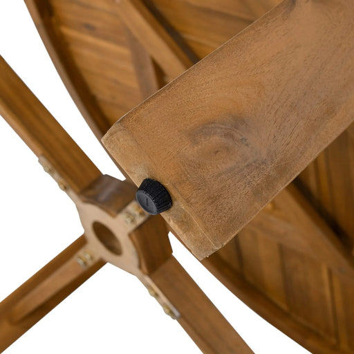 5-Piece Outdoor Patio Dining Set Acacia Wood with Four Armchairs and Table, Beige Default -DTYStore