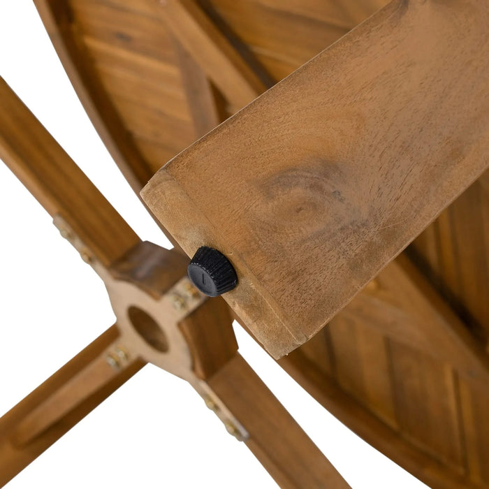 5-Piece Outdoor Patio Dining Set Acacia Wood with Four Armchairs and Table, Beige Default -DTYStore