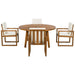 5-Piece Outdoor Patio Dining Set Acacia Wood with Four Armchairs and Table, Beige Default -DTYStore