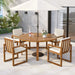 5-Piece Outdoor Patio Dining Set Acacia Wood with Four Armchairs and Table, Beige Default -DTYStore