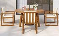 5-Piece Outdoor Patio Dining Set Acacia Wood with Four Armchairs and Table, Beige Default -DTYStore