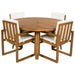 5-Piece Outdoor Patio Dining Set Acacia Wood with Four Armchairs and Table, Beige Default -DTYStore