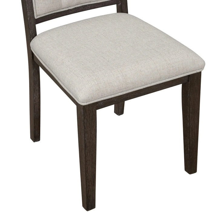 5-Piece Retro Functional Dining Table Set Extendable Round Table and 4 Upholstered Chairs for Dining Room and Living Room (Espresso) Default -DTYStore