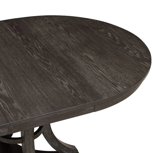 5-Piece Retro Functional Dining Table Set Extendable Round Table and 4 Upholstered Chairs for Dining Room and Living Room (Espresso) Default -DTYStore