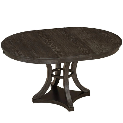 5-Piece Retro Functional Dining Table Set Extendable Round Table and 4 Upholstered Chairs for Dining Room and Living Room (Espresso) Default -DTYStore