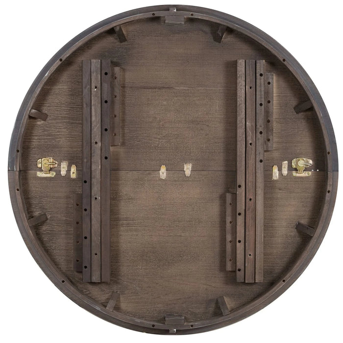 5-Piece Retro Functional Dining Table Set Extendable Round Table and 4 Upholstered Chairs for Dining Room and Living Room (Espresso) Default -DTYStore