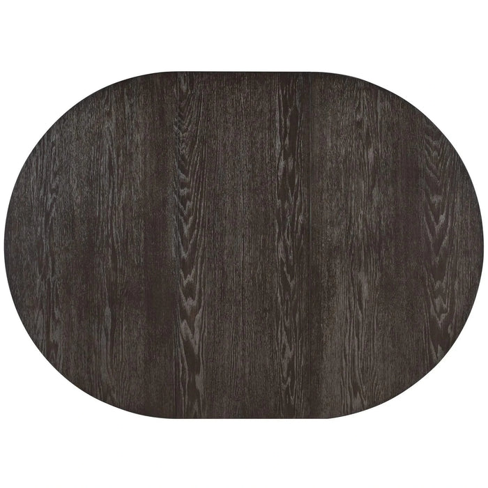 5-Piece Retro Functional Dining Table Set Extendable Round Table and 4 Upholstered Chairs for Dining Room and Living Room (Espresso) Default -DTYStore