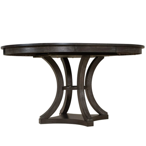 5-Piece Retro Functional Dining Table Set Extendable Round Table and 4 Upholstered Chairs for Dining Room and Living Room (Espresso) Default -DTYStore