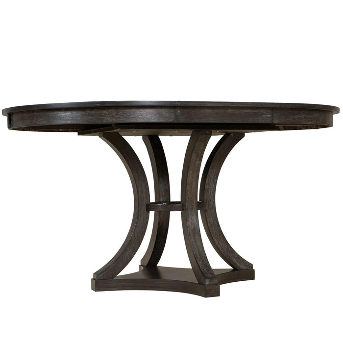 5-Piece Retro Functional Dining Table Set Extendable Round Table and 4 Upholstered Chairs for Dining Room and Living Room (Espresso) Default -DTYStore