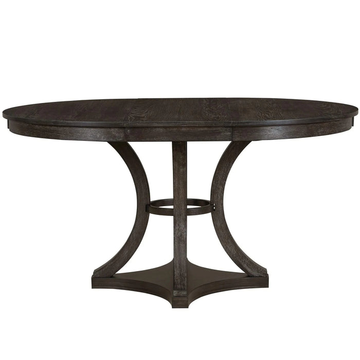 5-Piece Retro Functional Dining Table Set Extendable Round Table and 4 Upholstered Chairs for Dining Room and Living Room (Espresso) Default -DTYStore