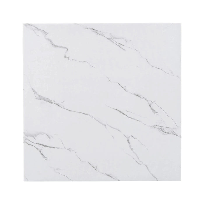 5-piece Counter Height Dining Table Set with One Faux Marble Top Dining Table and Four Velvet-Upholstered Chairs,Grey Default -DTYStore