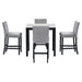 5-piece Counter Height Dining Table Set with One Faux Marble Top Dining Table and Four Velvet-Upholstered Chairs,Grey Default -DTYStore