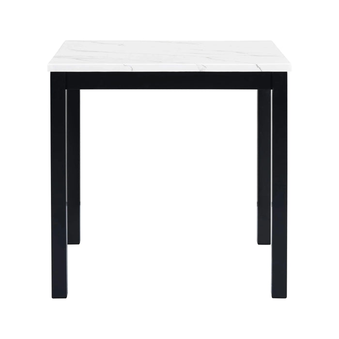 5-piece Counter Height Dining Table Set with One Faux Marble Top Dining Table and Four Velvet-Upholstered Chairs,Grey Default -DTYStore