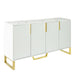 Modern Sideboard with Four Doors, Metal Handles & Legs, Adjustable Shelves Kitchen Cabinet - DTYStore