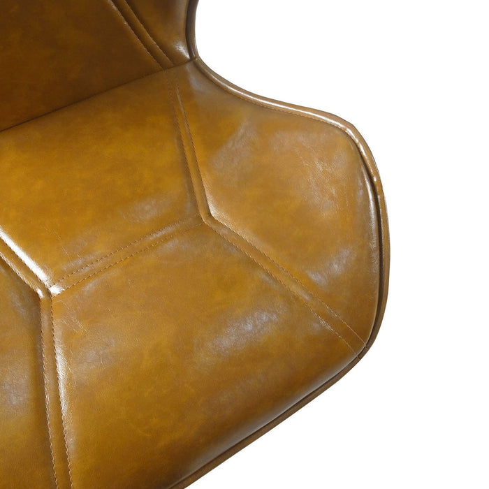 Set of 2, Leather Bar Chair with High-Density Sponge, PU Chair Counter Height Pub Kitchen Stools for Dining room,homes,bars, kitchens,Brown - DTYStore