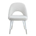 Zemirah White Velvet & White Gloss Finish Side Chair (Set of 2) - DTYStore