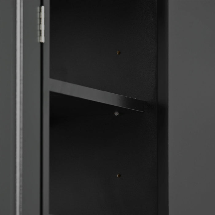 Sleek and Modern Shoe Cabinet with Adjustable Shelves, Minimalist Shoe Storage Organizer with Sturdy Top Surface, Space-saving Design Side Board for Various Sizes of Items, Black - DTYStore