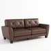 82" Genuine Leather match Two-Over-Two Sofa Living room coach Transitional sofa - Honey Brown - DTYStore