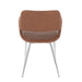 Margarite Contemporary Dining/Accent Chair in Chrome Metal and Brown Faux Leather by LumiSource - Set of 2 - DTYStore