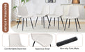 White artificial leather backrest cushion dining chair, black metal legs, curved widened cushion design for more comfort, suitable for restaurants, kitchens, bedrooms, offices.(4 chairs) 0502 - DTYStore