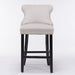 Contemporary Velvet Upholstered Wing-Back Barstools with Button Tufted Decoration and Wooden Legs, and Chrome Nailhead Trim, Leisure Style Bar Chairs,Bar stools, Set of 4 (Beige),SW1824BGx2 cartons - DTYStore