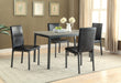 Set of 2 Leatherette Upholstered Side Chairs in Black - DTYStore
