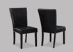 2pc Transitional Upholstered Side Chair with Nailhead Trim Black Faux Leather Upholstery Tufted Nail-head Dining Room Wooden Furniture - DTYStore