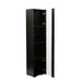 Black side cabinet with aluminum strip lamp,With large storage space - DTYStore