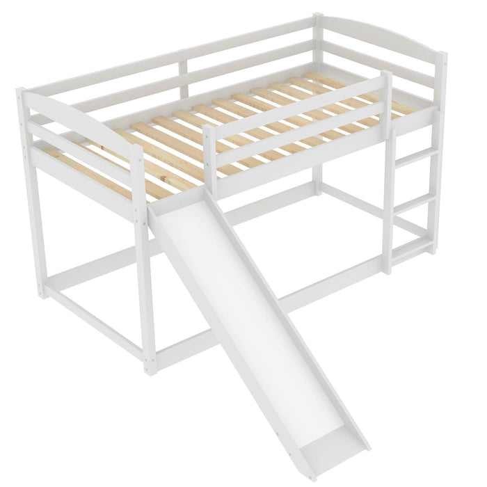 Twin over Twin Bunk Bed with Convertible Slide and Ladder