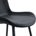 Black artificial leather backrest cushion dining chair, black metal legs, curved widened cushion design for more comfort, suitable for restaurants, kitchens, bedrooms, offices.(4 chairs) 0502 - DTYStore