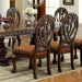 Formal Majestic Traditional Dining Chairs Cherry Solid wood Fabric Seat Intricate Carved Details Set of 2 Side Chairs - DTYStore