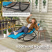 Outsunny Rocking Chair, Zero Gravity Patio Chaise Sun Lounger, Outdoor Rocker, UV Water Resistant, Pillow for Sunbathing, Lawn, Garden or Pool, Light Blue - DTYStore