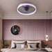 Ceiling Fans with Lights Dimmable LED Embedded installation of thin modern ceiling fans(Purple) - DTYStore