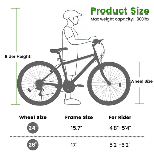 A24338 24 Inch Carbon Steel Frame Mountain Bike,21-Speed Dual V-Brake, Adult and Teens Bicycle for Mountain - Image 6