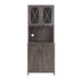 Farmhouse Bar Cabinet for Liquor and Glasses, Dining Room Kitchen Cabinet with Wine Rack, Sideboards Buffets Bar Cabinet L26.89''*W15.87''*H67.3'' Charcoal Grey - DTYStore
