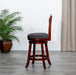 30' Bar Height X-Back Swivel Stool, Stool, Cherry Finish, Charcoal Fabric Seat - DTYStore