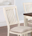 White Classic 2pcs Dining Chairs Set Rubberwood Beige Fabric Cushion Seats Slats Backs Dining Room Furniture Side Chair - DTYStore