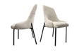 Upholstery Boucle Fabric Dining Side Chair Set of 2, Beige - DTYStore