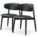 Korbin Black Vegan Leather Dining Chair (Set Of 2) - DTYStore