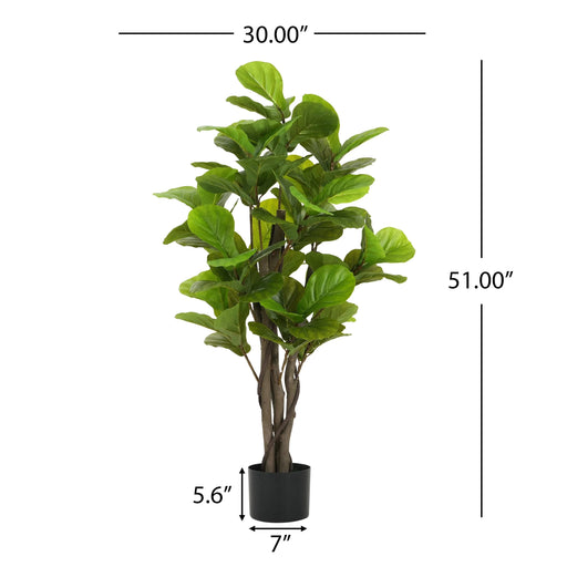 51' Artificial Fiddle Leaf Fig Tree With Pot Default -DTYStore