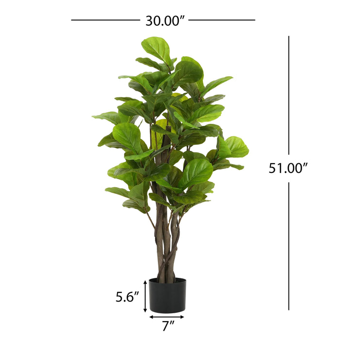 51' Artificial Fiddle Leaf Fig Tree With Pot Default -DTYStore